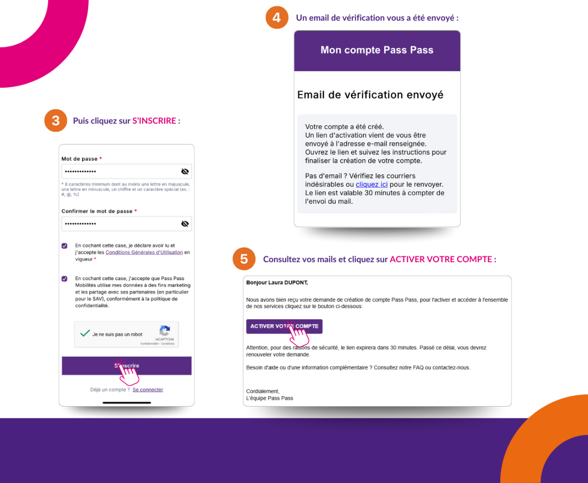 Créer un compte Pass Pass sur l'application