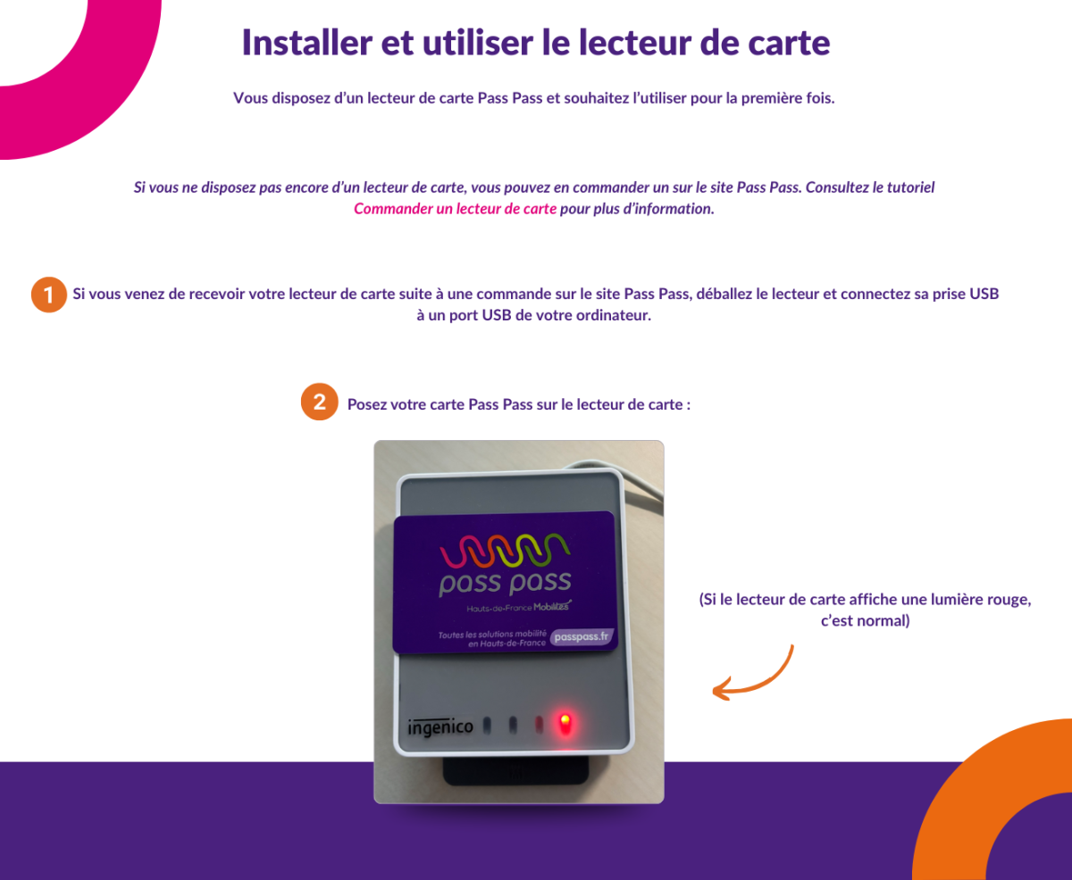 Installer et utiliser le lecteur de carte
